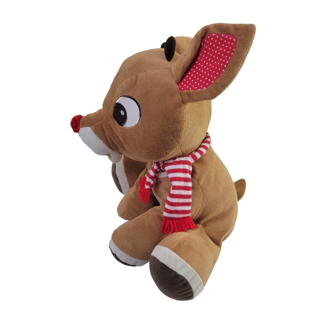 Rudolph Red Nose Reindeer 2016 w/ Scarf Soft Cute Plush Stuffed Animal Toy‎ 15"